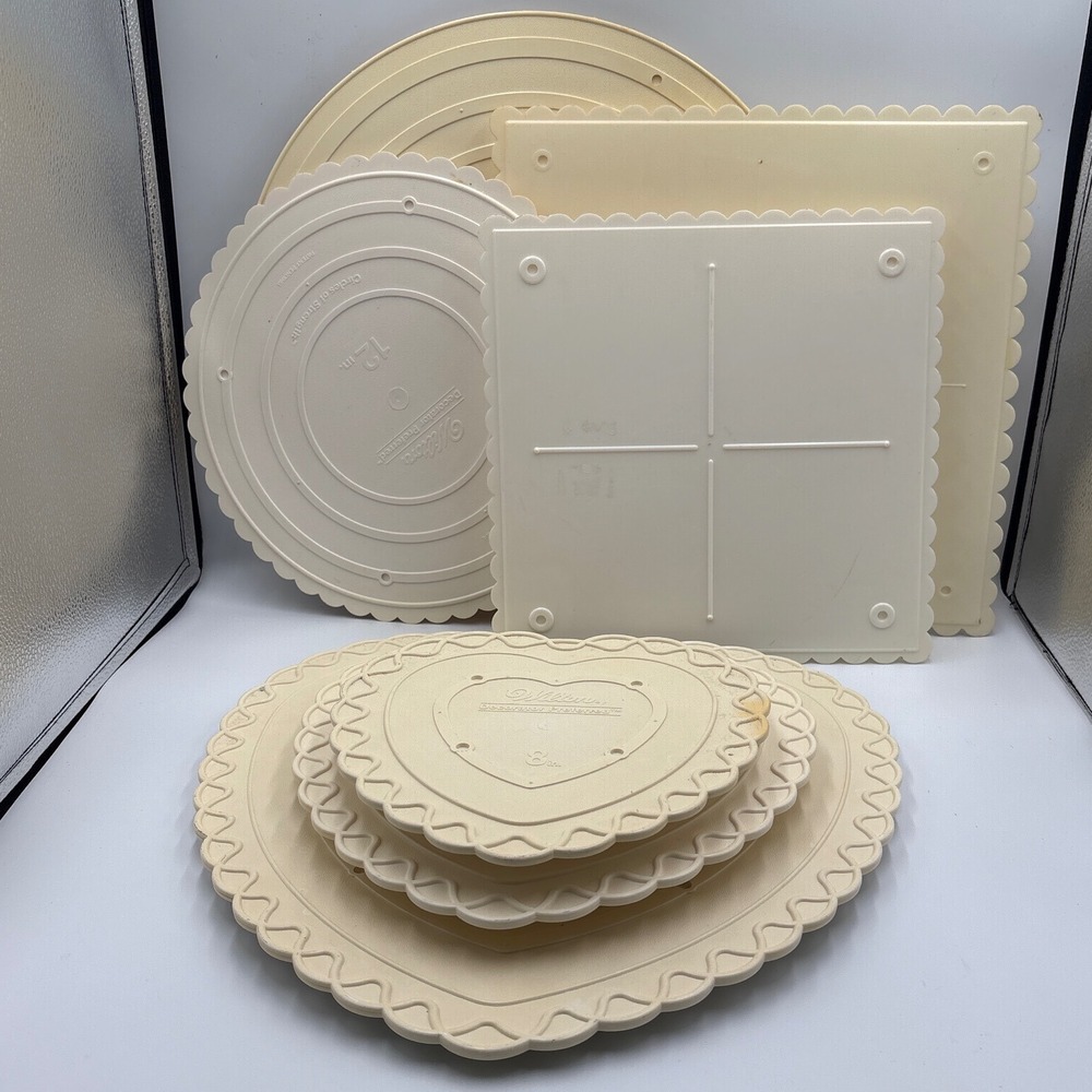 Wilton Cake Separator Plates Set Mixed Sizes Cream Scalloped Decorator Layer